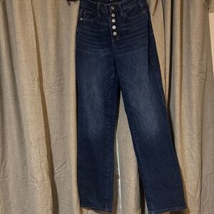 Judy Blue High Rise Button-Fly Jeans in Dark Indigo